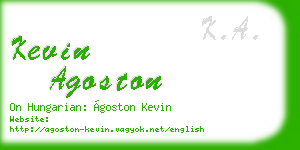 kevin agoston business card